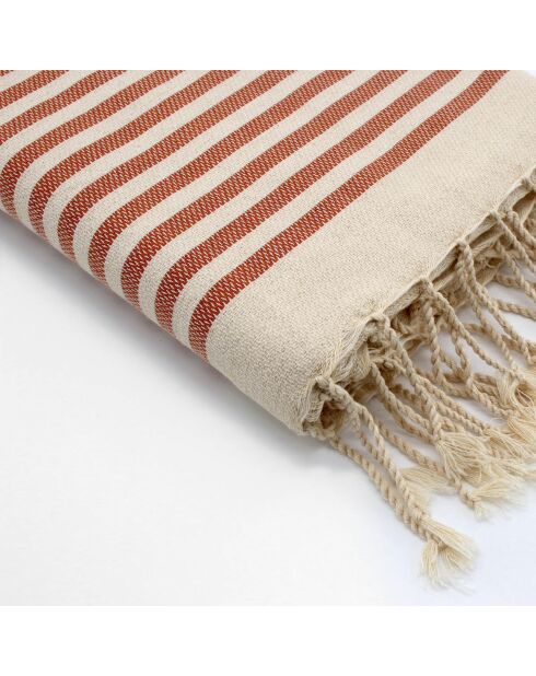 Hossegor rode tomette XXL katoenen fouta - 200x200 cm