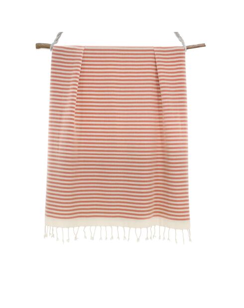 Hossegor rode tomette XXL katoenen fouta - 200x200 cm