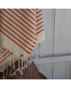 Hossegor rode tomette XXL katoenen fouta - 200x200 cm