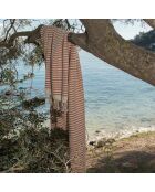 Hossegor rode tomette XXL katoenen fouta - 200x200 cm