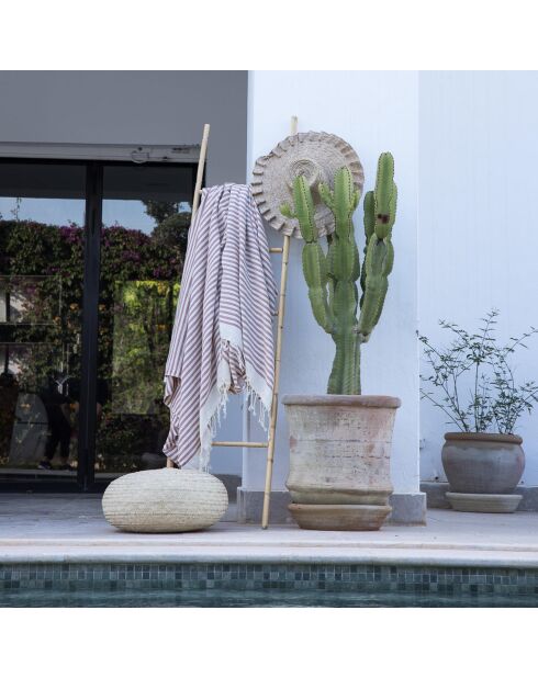Hossegor rode tomette XXL katoenen fouta - 200x200 cm