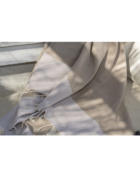 Fouta Ibiza in cotone beige XXL - 200x200 cm