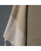 Fouta Ibiza in cotone beige XXL - 200x200 cm