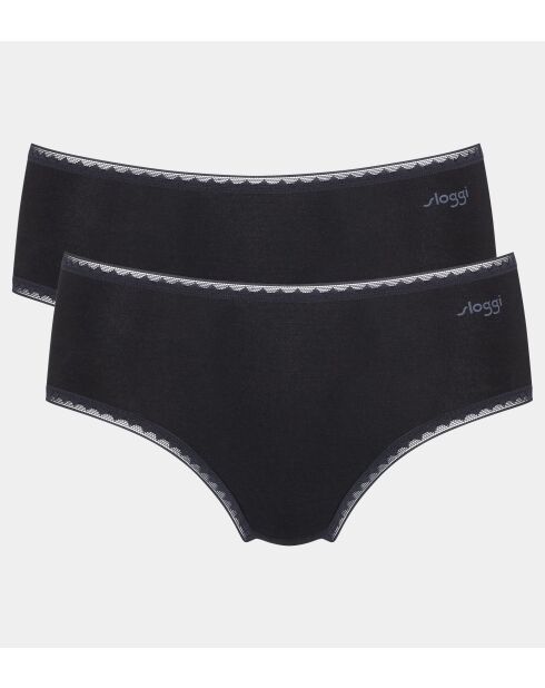 Set di 2 slip midi Go H neri