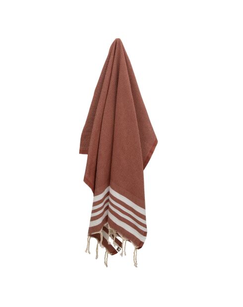 Newport Fouta Tomette aus Baumwolle rot - 100x200 cm