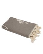 Fouta aus Baumwolle mit Palmenjacquard in Helltaupe - 100x200 cm