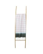 Arcachon driekleurige katoenen fouta lichtroze/sauge/kaki - 100x200 cm