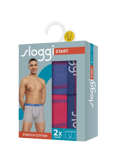 Lot de 2 boxers Start rose/bleu