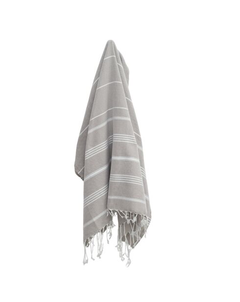 Fouta Mykonos in cotone tortora chiaro - 100x200 cm