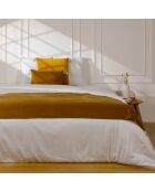 Tapete de cama de terciopelo de algodón Danubio, color marrón tabaco, 90 x 200 cm