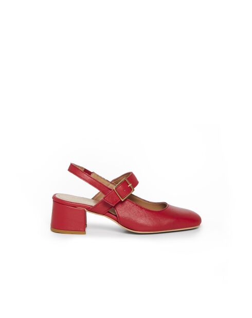Escarpins Mona 6 en cuir rouges - Talon : 5 cm