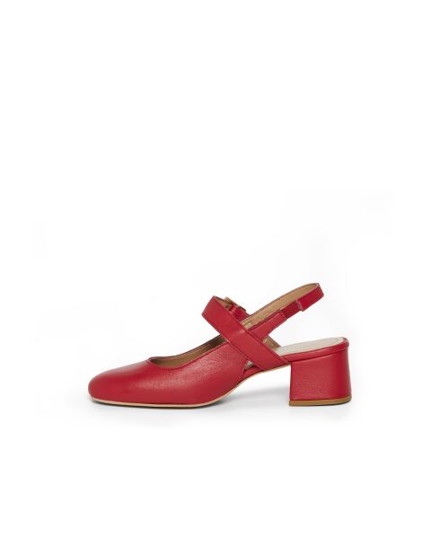 Escarpins Mona 6 en cuir rouges - Talon : 5 cm