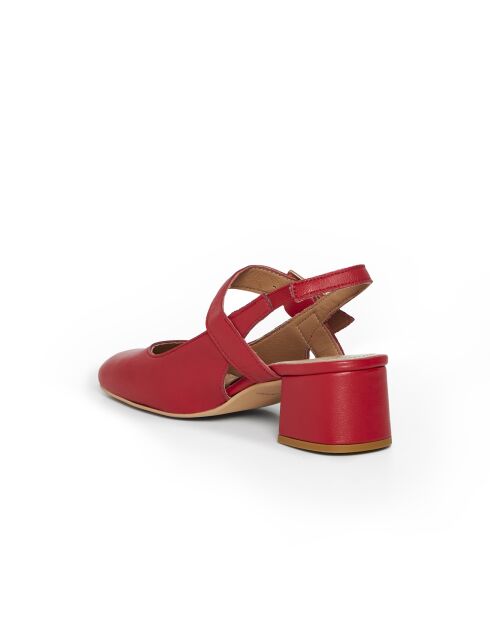 Escarpins Mona 6 en cuir rouges - Talon : 5 cm
