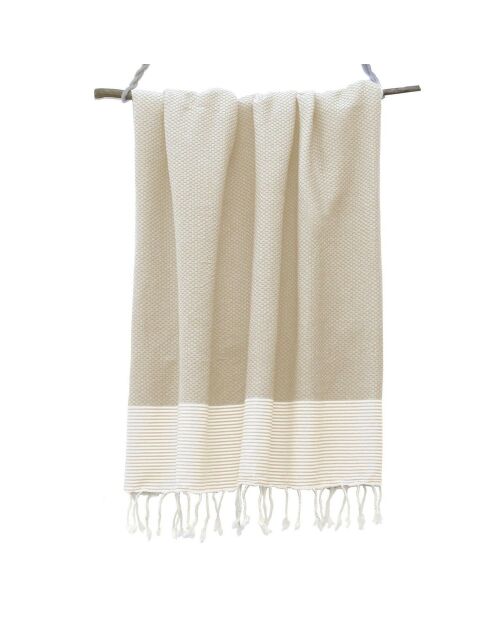 Fouta in cotone beige Ibiza xxxl - 200x300 cm