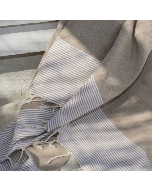 Fouta in cotone beige Ibiza xxxl - 200x300 cm