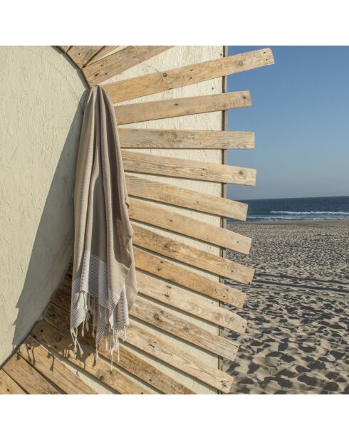 Fouta in cotone beige Ibiza xxxl - 200x300 cm