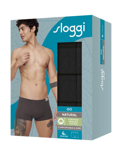 Set van 4 zwarte Go Natural hipsterslips