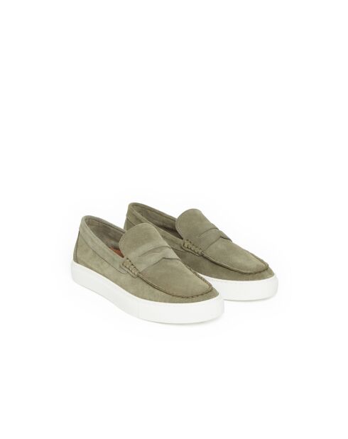 Mocassini Romain color kaki chiaro