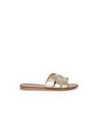 Mules Samoa en cuir dorées