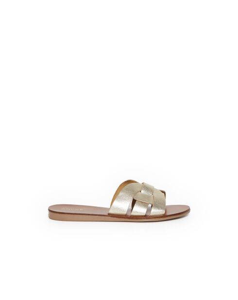 Mules Samoa en cuir dorées