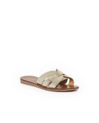 Mules Samoa en cuir dorées