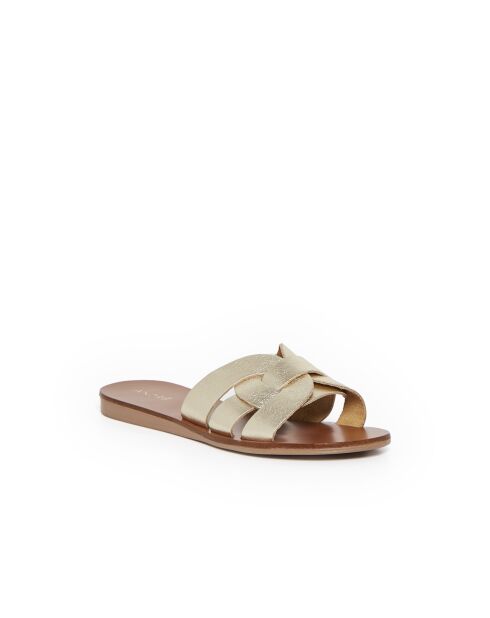 Mules Samoa en cuir dorées