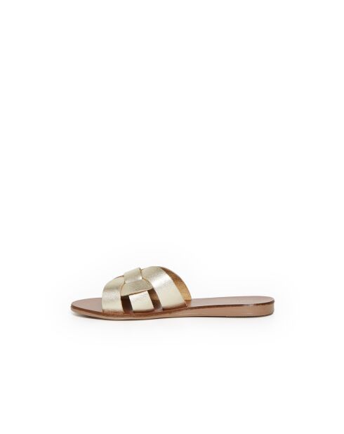 Mules Samoa en cuir dorées