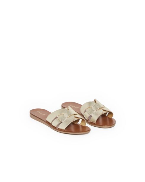 Mules Samoa en cuir dorées