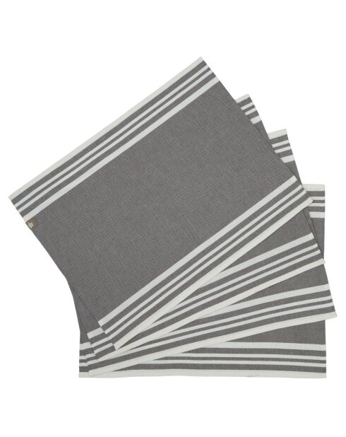 4 Sets de table en coton Mahdia taupe - 35x50 cm