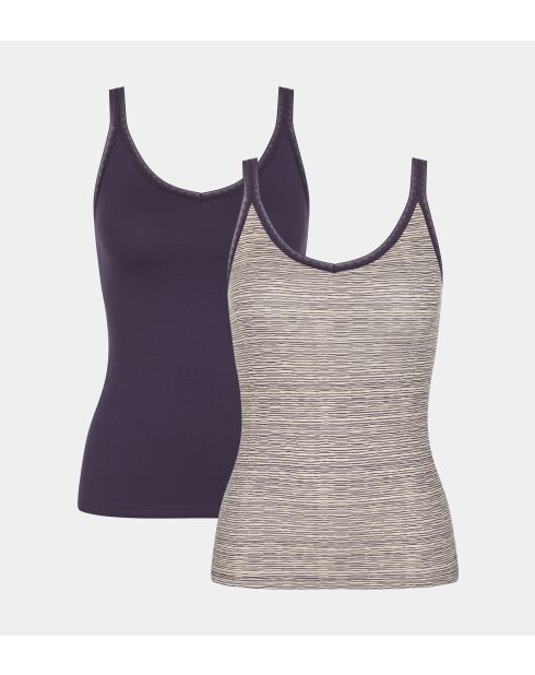 Set van 2 Go 01 grijs/marineblauwe hemdjes