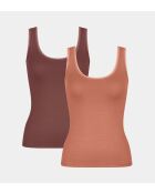 Set van 2 Go Tank tanktops steenrood