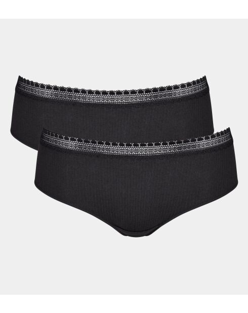 Set di 2 pantaloncini Go Ribbed R neri