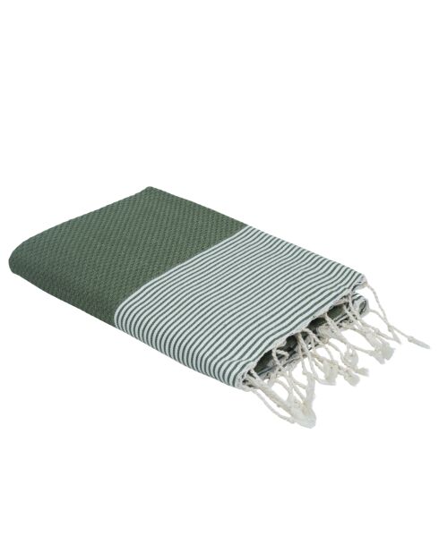 Ibiza katoenen fouta olijfgroen - 100x200 cm
