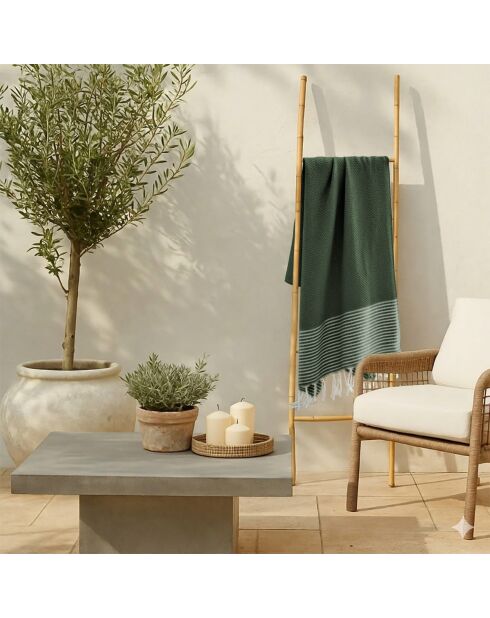 Ibiza katoenen fouta olijfgroen - 100x200 cm