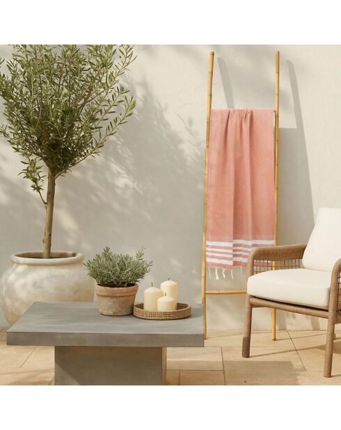 Newport katoen fouta roze klei - 100x200 cm