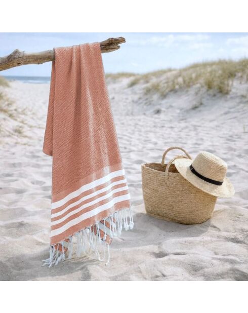 Newport katoen fouta roze klei - 100x200 cm