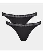 Set de 2 tangas Go Ribbed negras