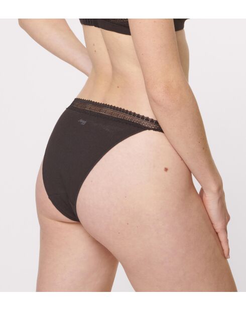 Set de 2 tangas Go Ribbed negras