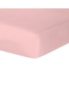 Drap housse satin de en coton Julia rose