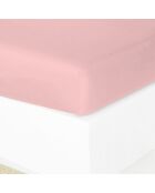 Drap housse satin de en coton Julia rose