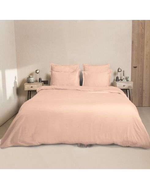Drap housse satin de en coton Julia rose