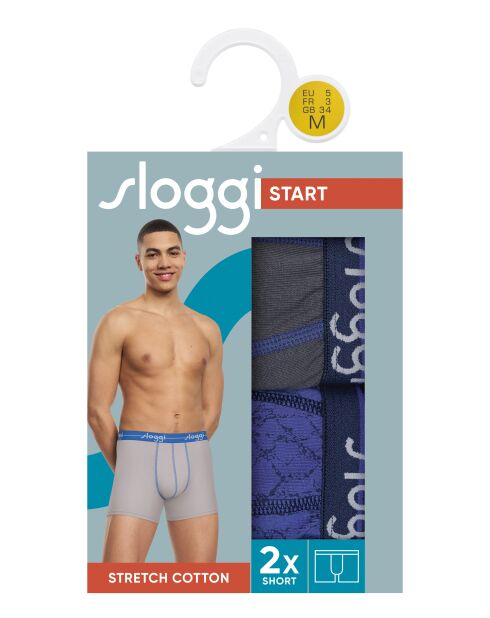 Set van 2 boxershorts Start grijs/blauw