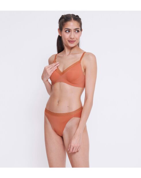 Adapt Twist Slipje met hoge pijpen en abrikoos amberkleurig