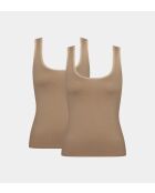 Set van 2 bruine Go Tanktops