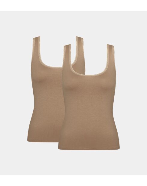 Set van 2 bruine Go Tanktops