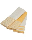 Set von 3 Mahdia Geschirrtüchern aus Baumwolle senfgelb - 45x70 cm