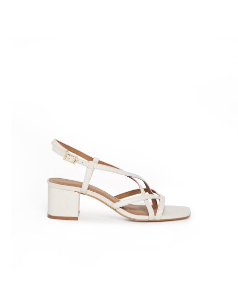 Sandales Lysia en cuir écru