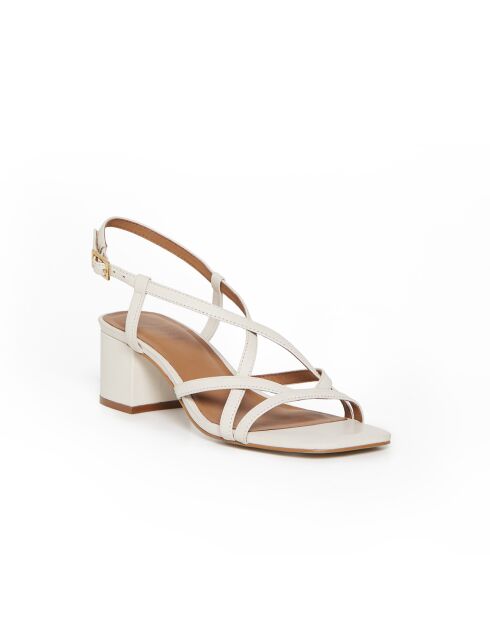 Sandales Lysia en cuir écru