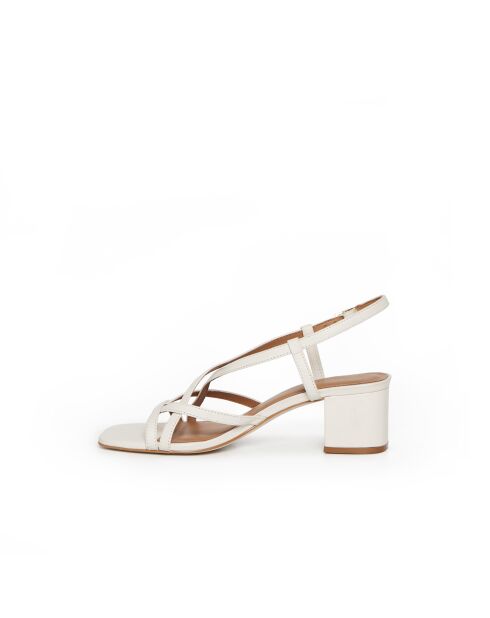 Sandales Lysia en cuir écru