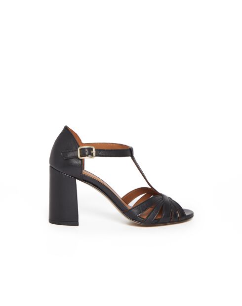 Sandales Tulipe en cuir noires